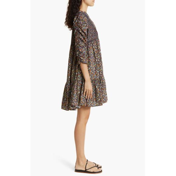 byTiMo Poplin Shift Dress Dark Blossom Floral Print Smocked Shopbop Tuckernuck - Picture 4 of 12